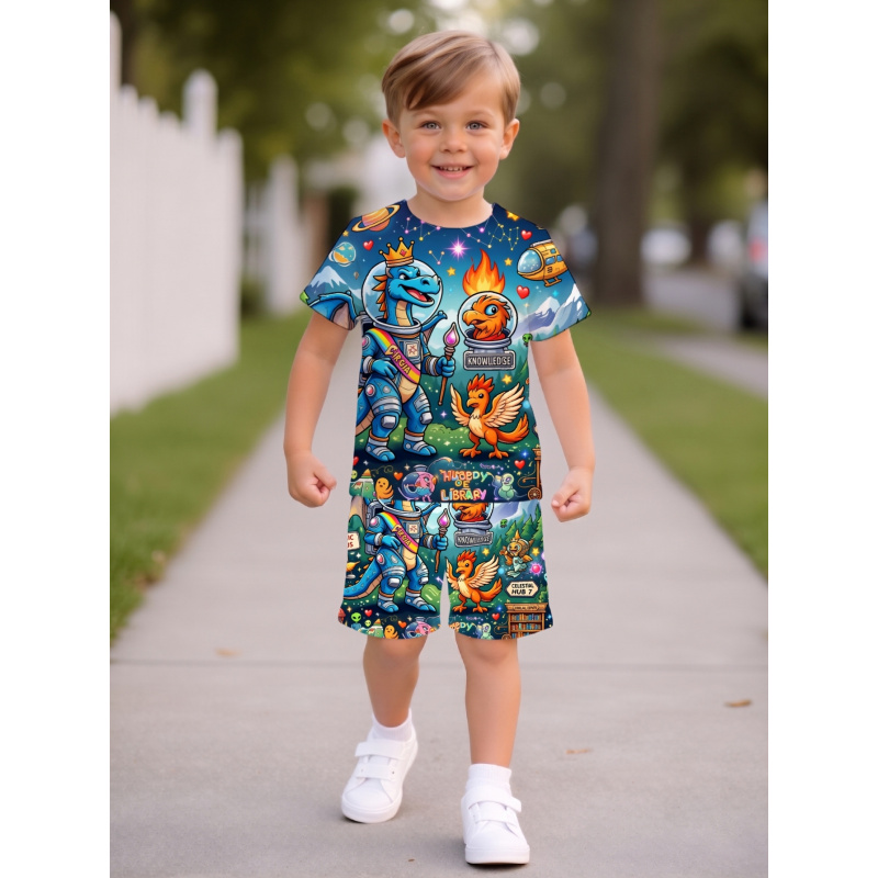 Outdoor Adventure Outfit - 2 Pcs Boy Clothes Baby Cute