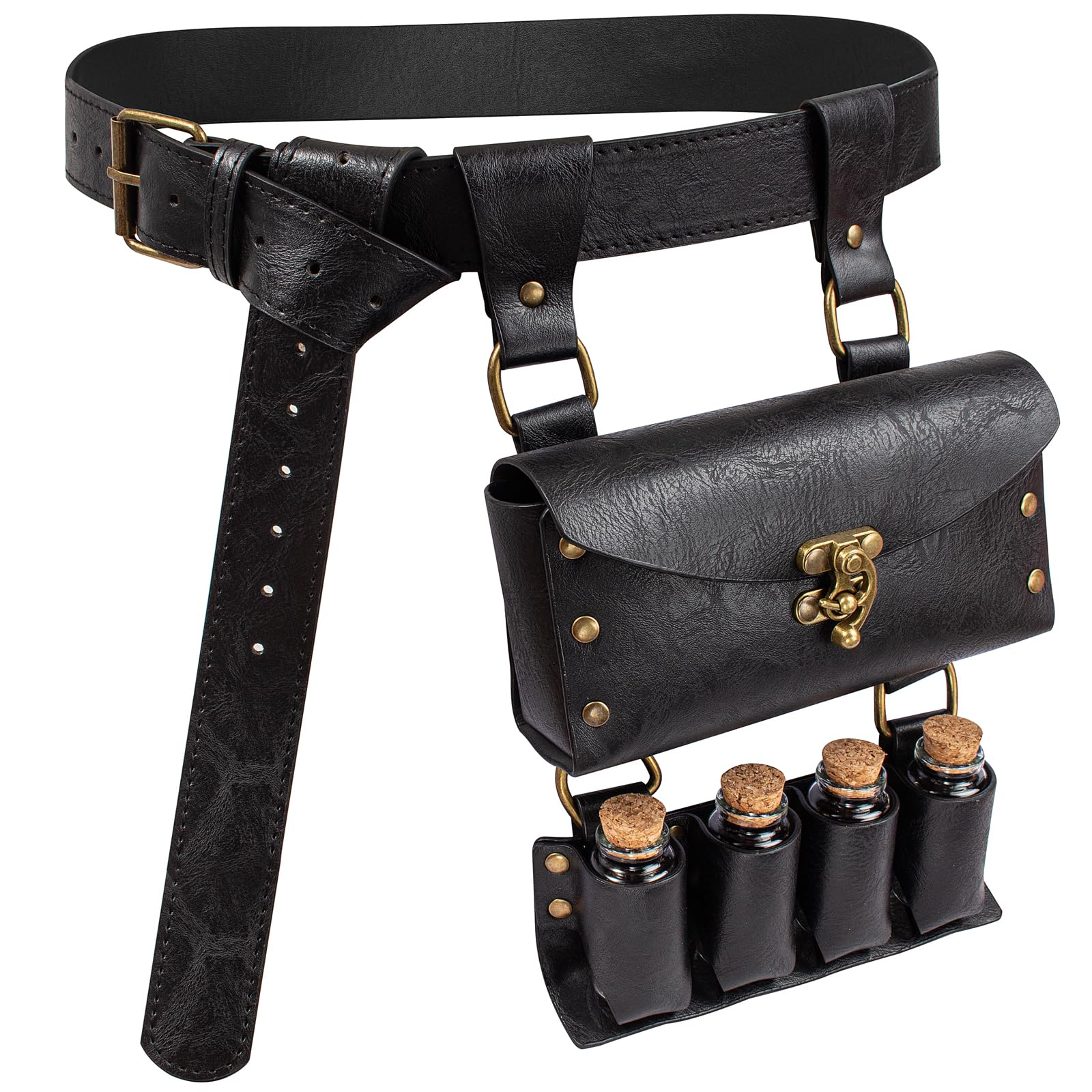 Outdoor Adventure Outfit - Medieval Retro Steampunk Studded Faux Leather