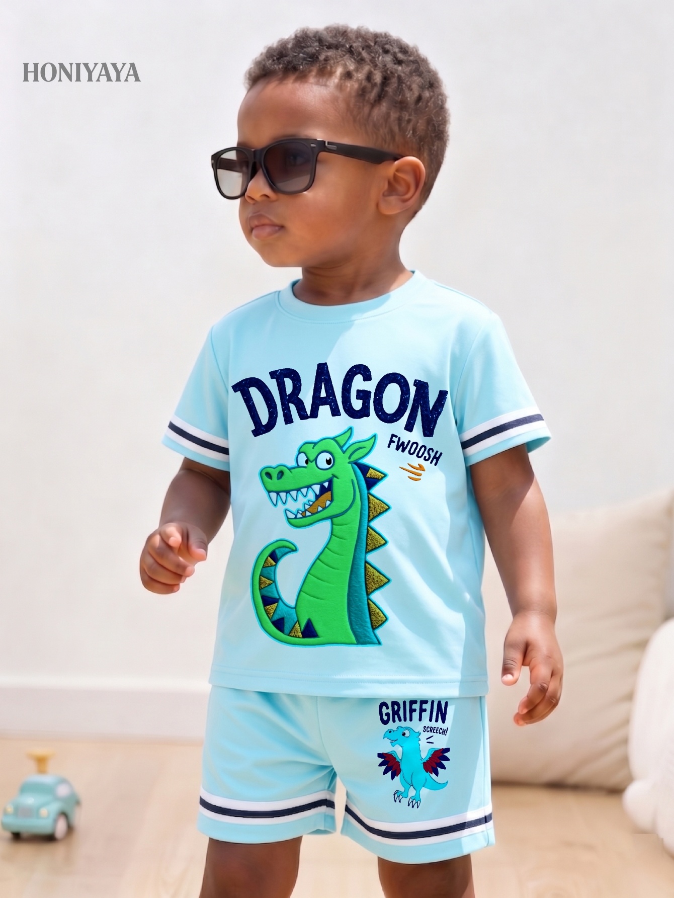 Outdoor Adventure Outfit - 2 Pcs Childrens Clothing Sets Dragon