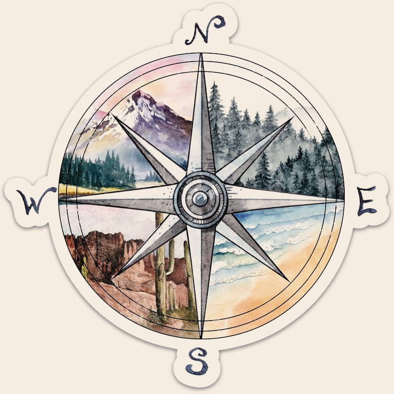 Compass Camping Sticker, Adven - Outdoor Adventure With Kids recensie en prijs